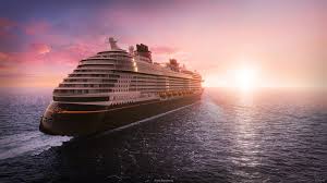 Navio Disney ao pôr do sol